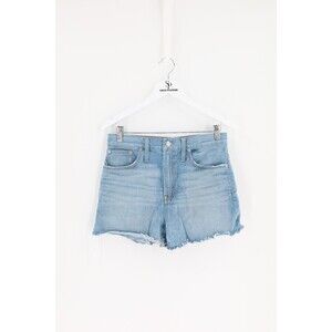 Madewell Women Size 28x3 The Perfect Jean Short Light Wash Raw Hem High Rise